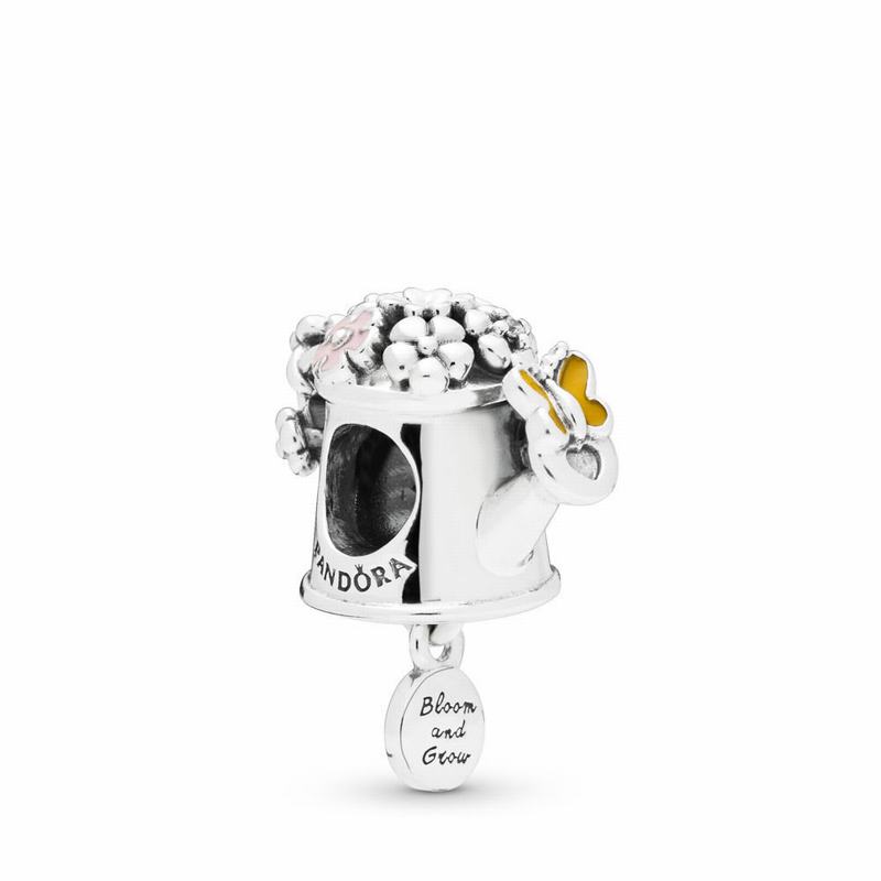 Pandora Blooming Watering Can Charm - Sterling Silver/Enamel/Pink/Cubic Zirconia - Canada | KR1003UO